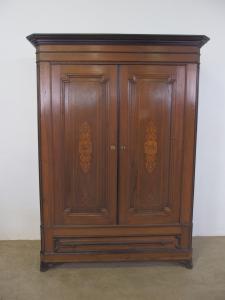 ARMADIO IN NOCE A DUE PORTE E CASSETTO STILE LUIGI FILIPPO EPOCA 800 PIEMONTESE cm L142xP51xH211